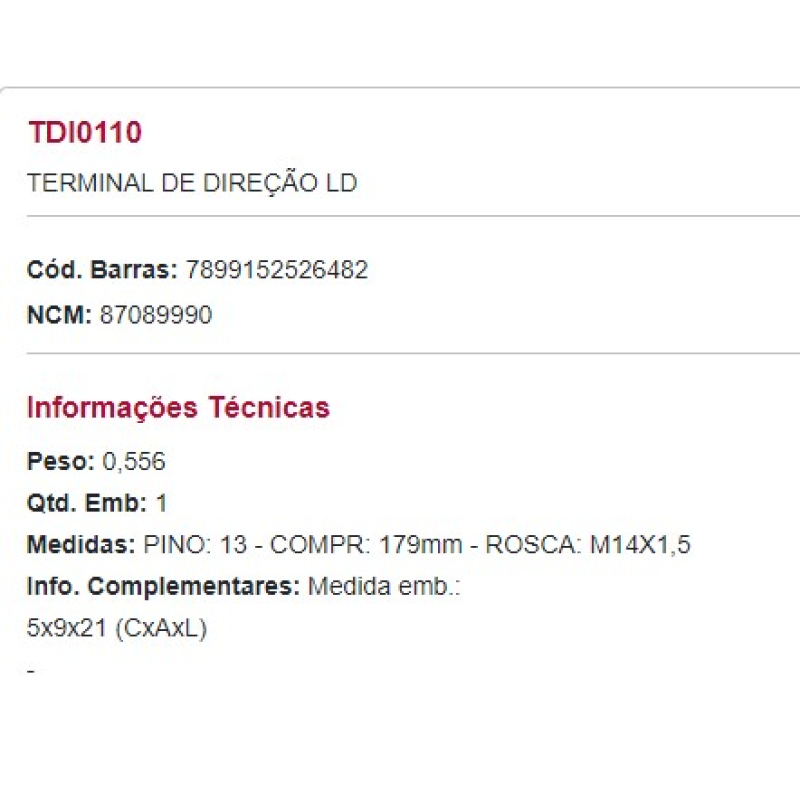 Terminal Direcao Dir Perfect