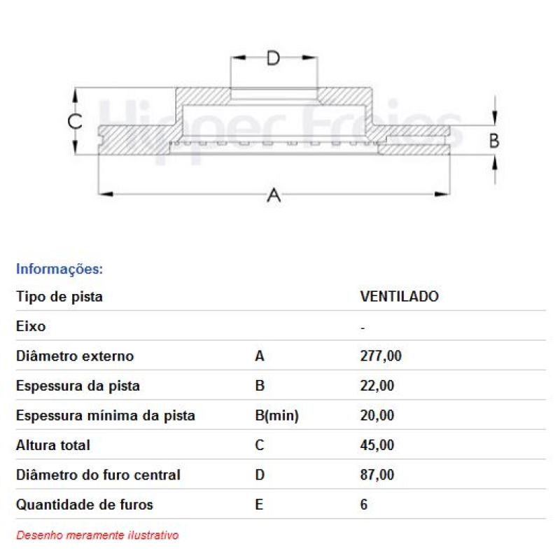 Disco Freio Diant Hf200a/bf7038 Hf