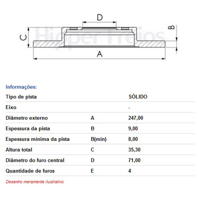Disco Freio Tras Hf746 Hf