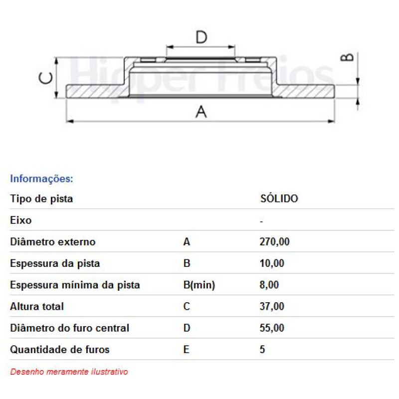 Disco Freio Tras Hf504a Hf