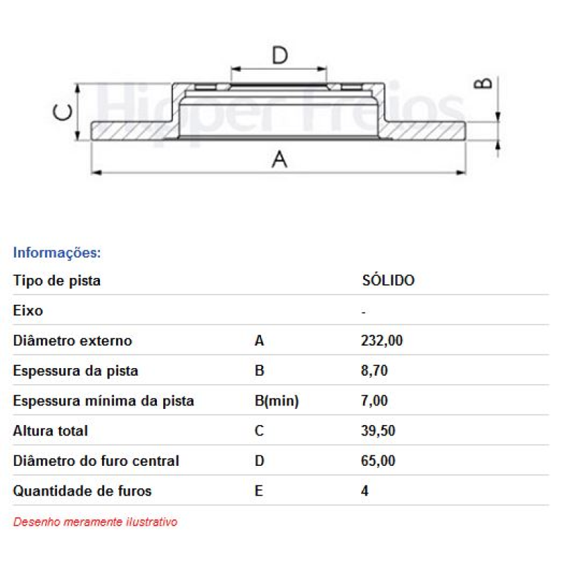 Disco Freio Tras Hf88d Hf
