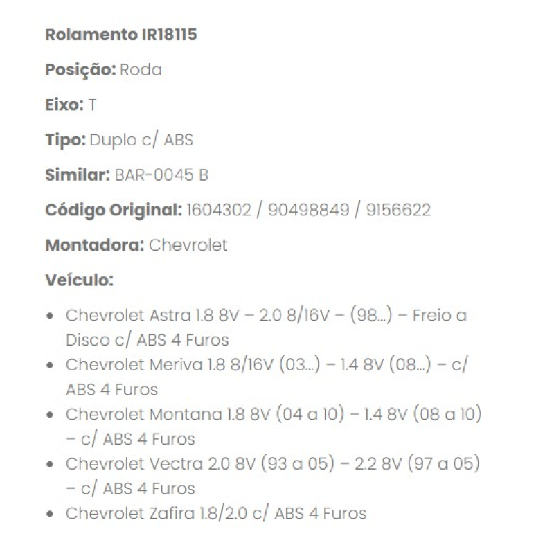 Cubo Roda Tras Ir18115