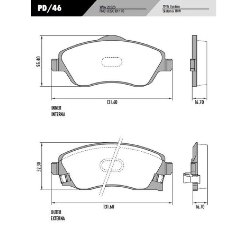 Pastilha Freio Pd46 Frasle