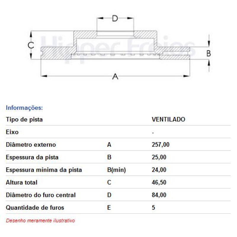 Disco Freio Diant Hf500 Hf