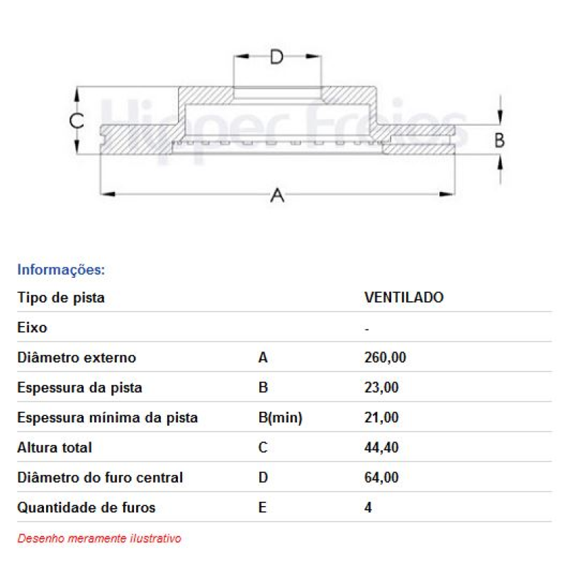 Disco Freio Diant Hf700e Hf