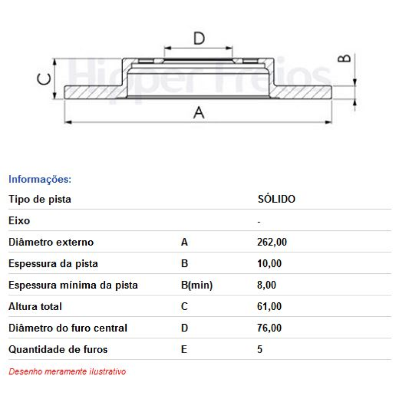 Disco Freio Tras Hf325b Hf