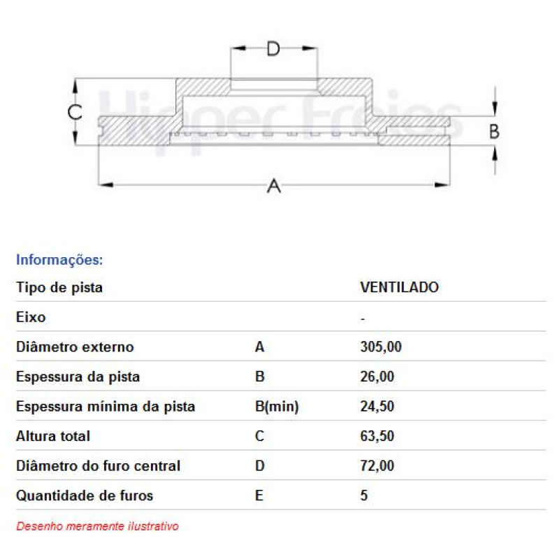 Disco Freio Tras Hf720 Hf