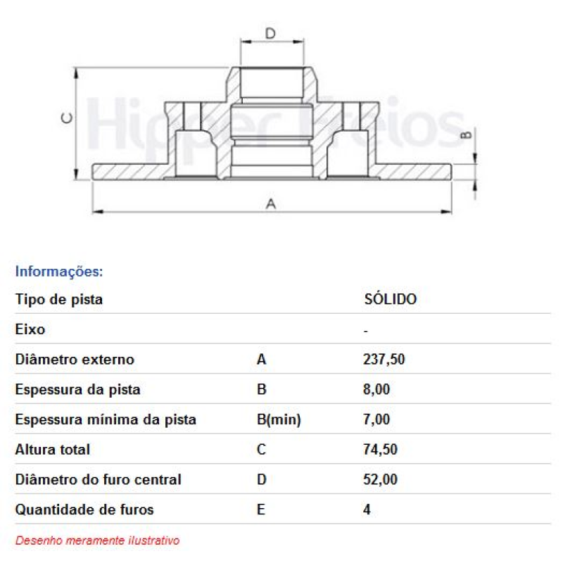 Disco Freio Tras Hf830 Hf