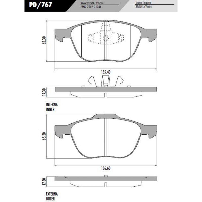 Pastilha Freio Pd767