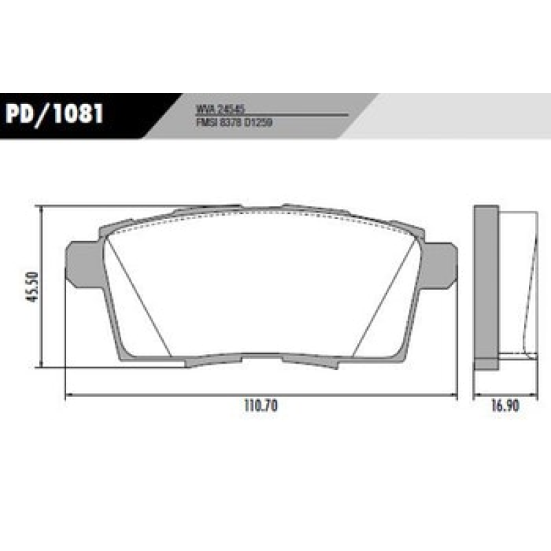Pastilha Freio Tras Pd1081/hq4017 Bendix