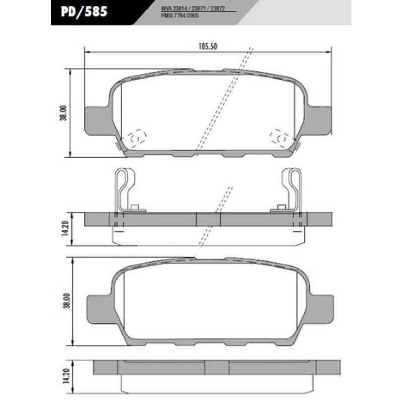 Pastilha Freio Tras Pd585 Frasle