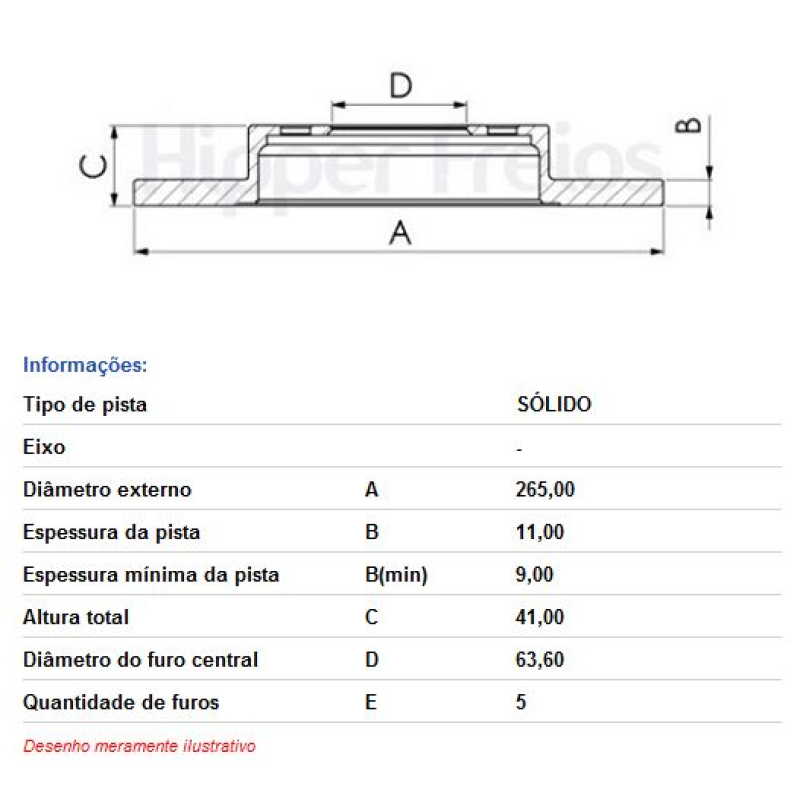 Disco Freio Tras Hf18g Hf
