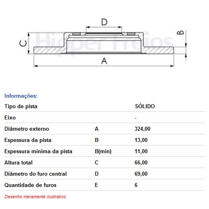 Disco Freio Tras Hf359b Hf