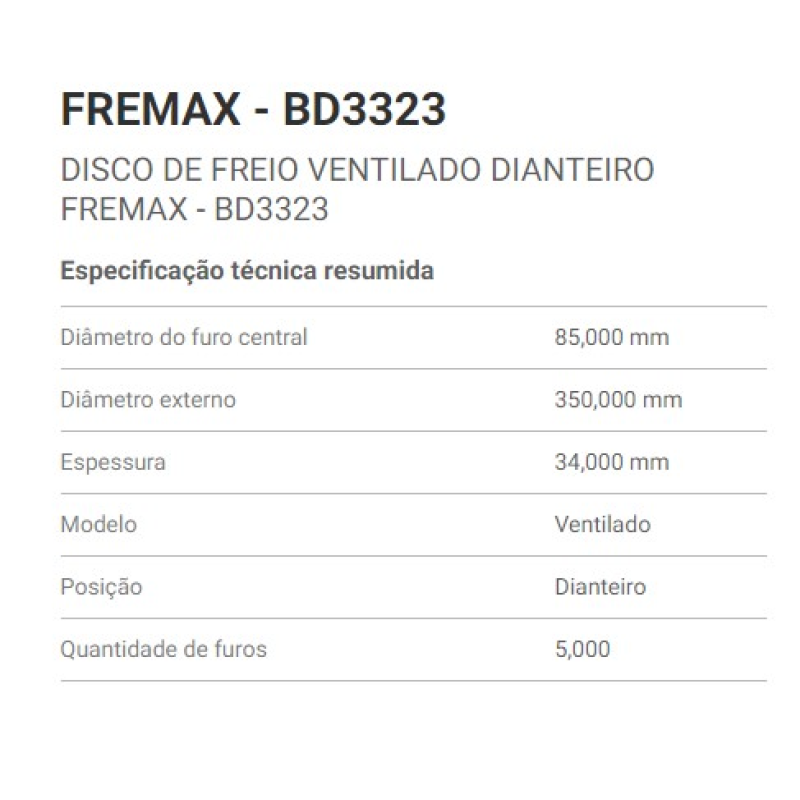 Disco Freio Diant Bd3323 Fremax