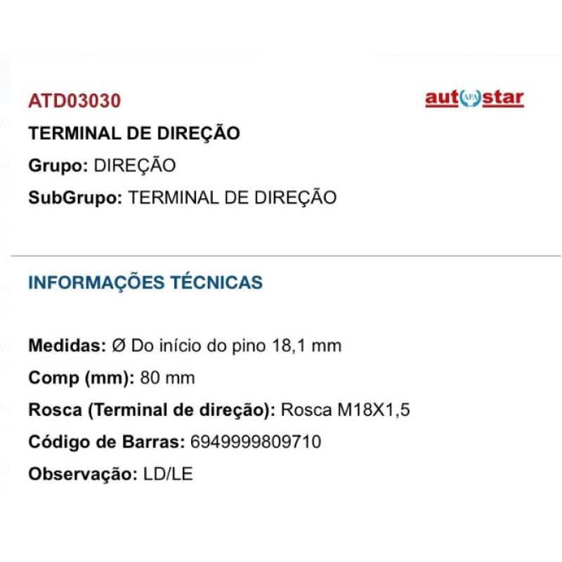 Terminal Direcao Ext Atd03030