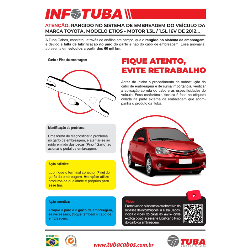 Cabo Embreagem 11300 Tuba