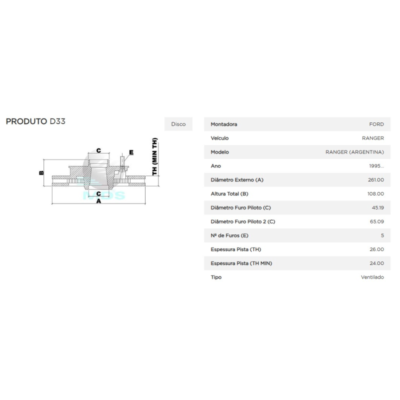 Disco Freio Diant Mds