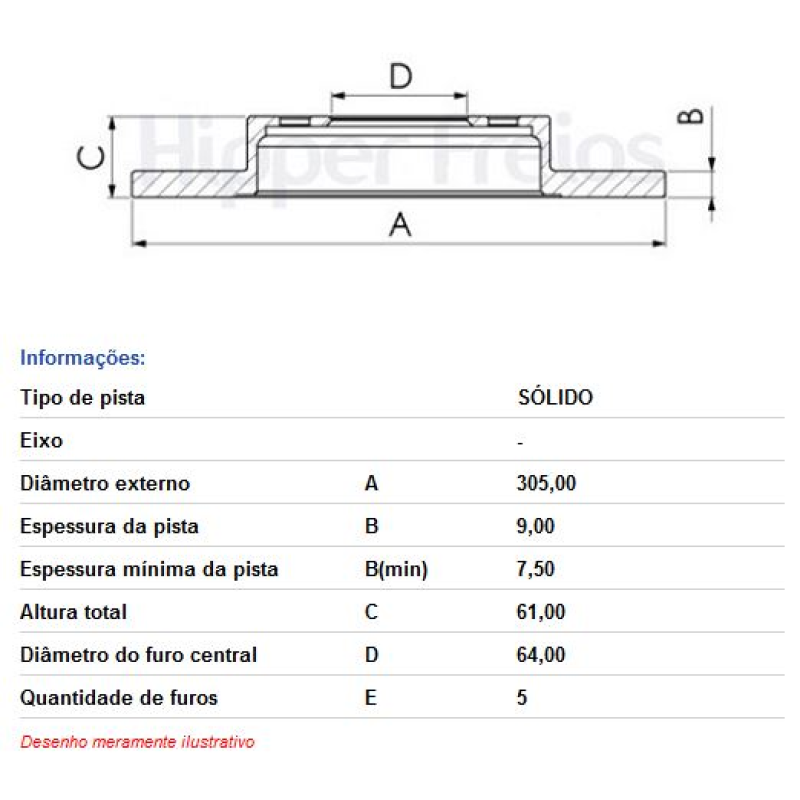 Disco Freio Tras Hf712a Hf