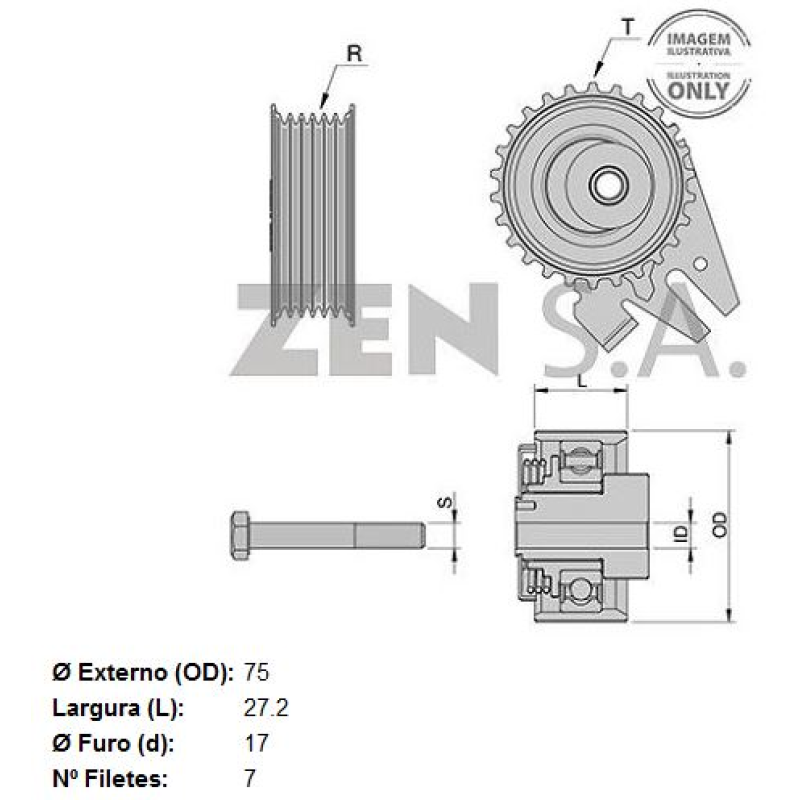 Polia Correia Alternador Zen