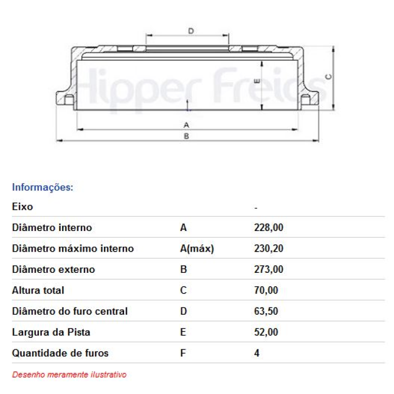 Tambor Freio Hf19d Hf