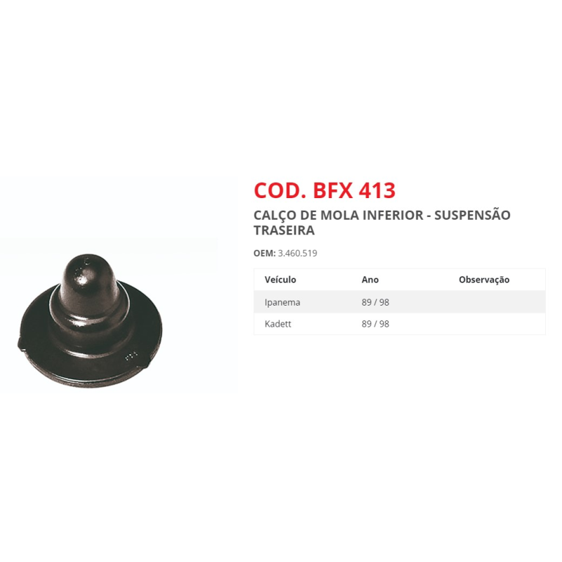 Calco Inf Mola Tras Sk3781/bfx413 Borflex