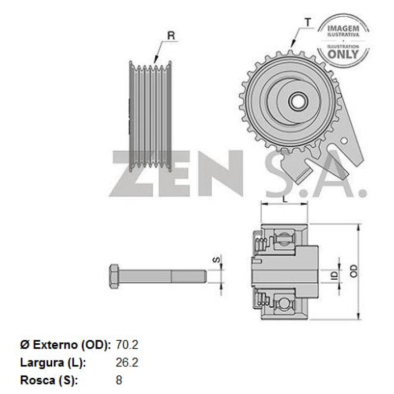 Polia Alternador Completa 12832 Zen