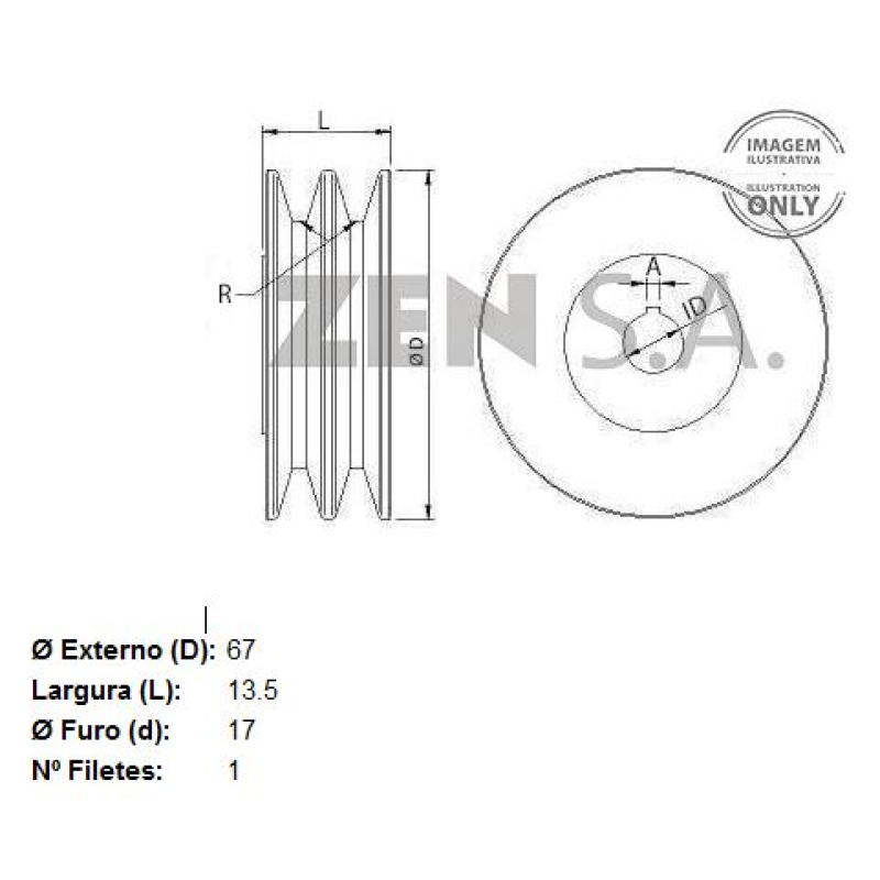 Polia Alternador Zen5340 Zen