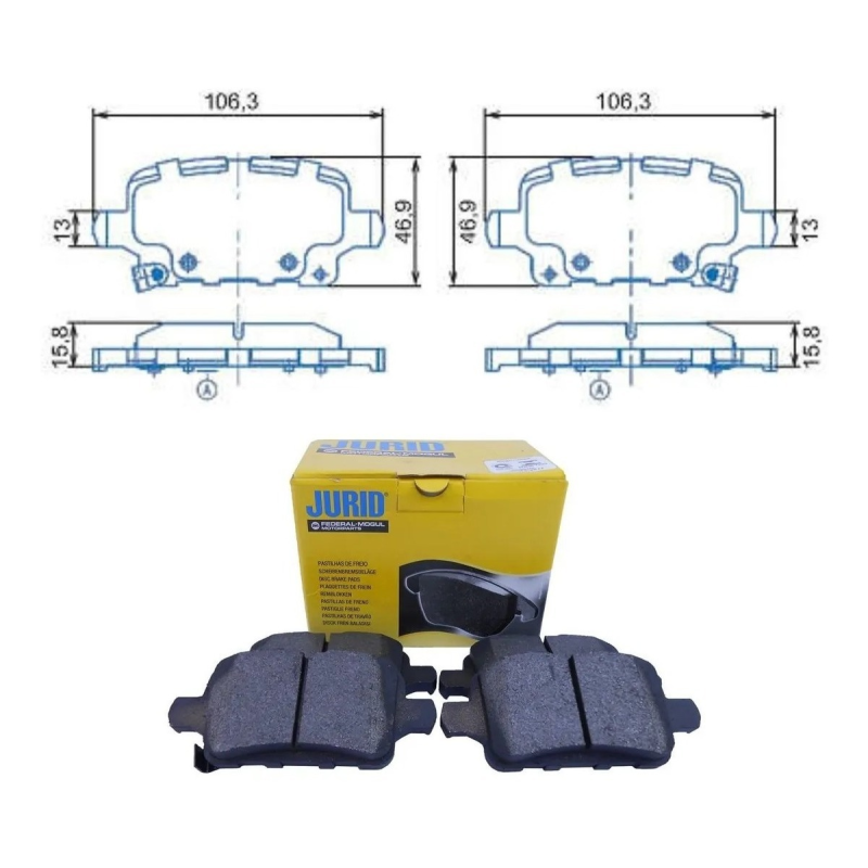 Pastilha Freio Tras Hqj2349a Jurid