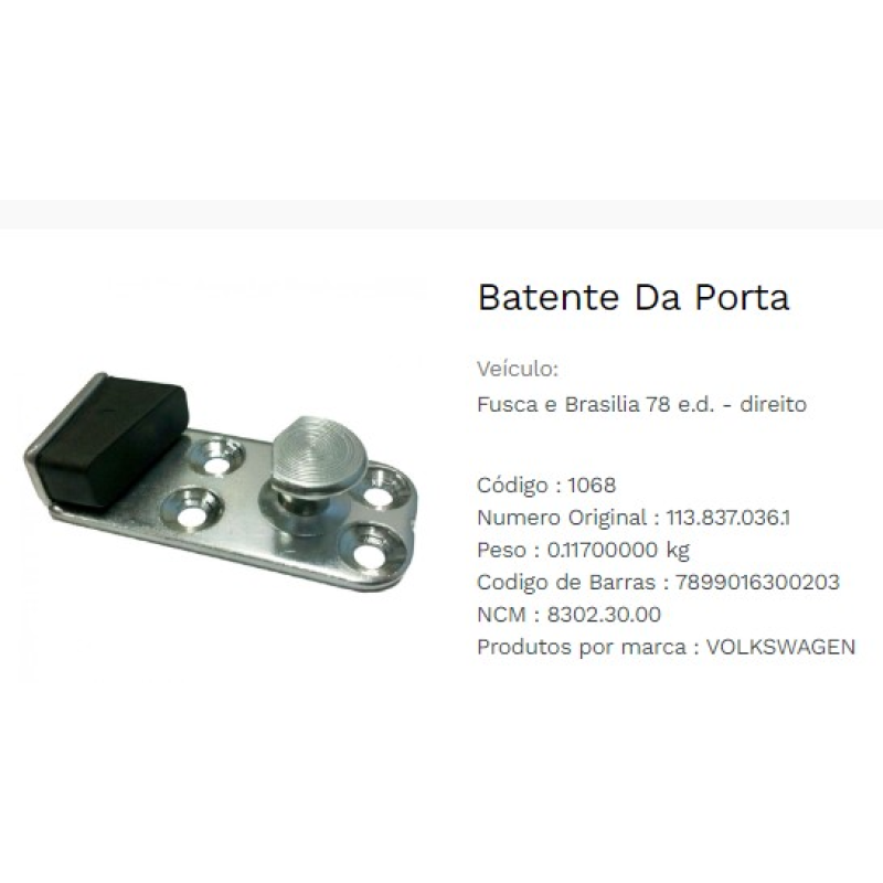 Batente Porta Dir 1632/1068 Atemis
