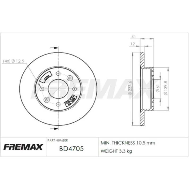 Disco Freio Diant Hf705 Fremax