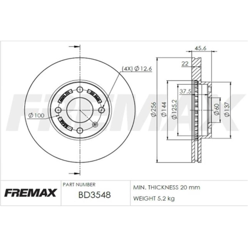 Disco Freio Bd3548 Fremax