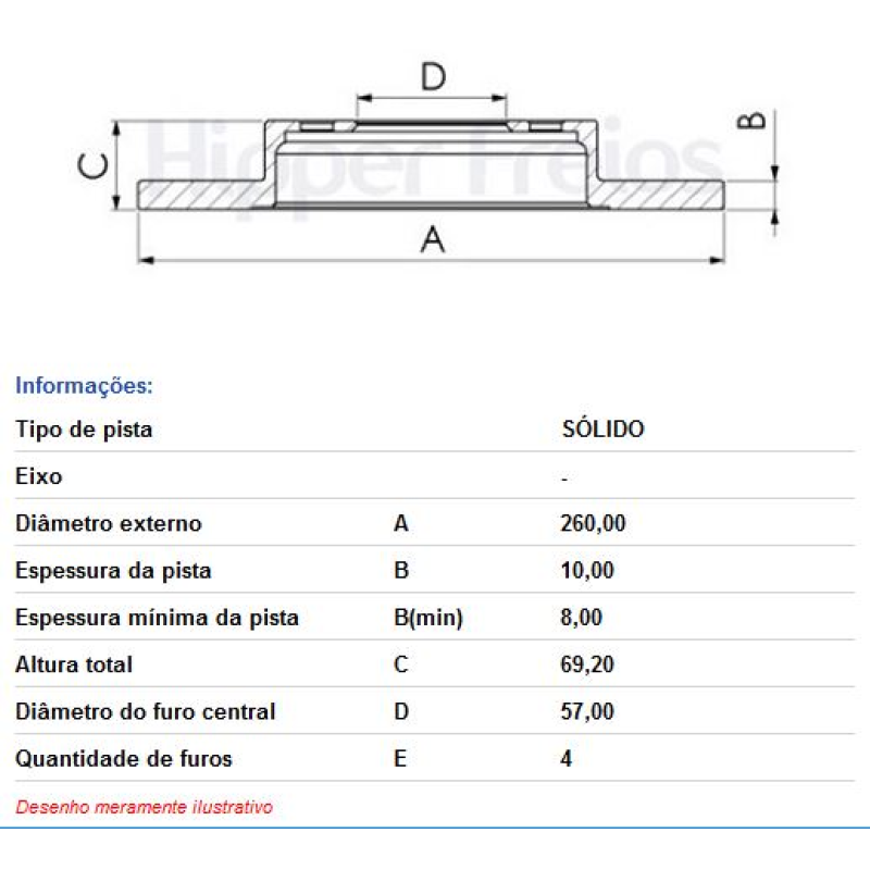 Disco Freio Tras Hf25c Hf