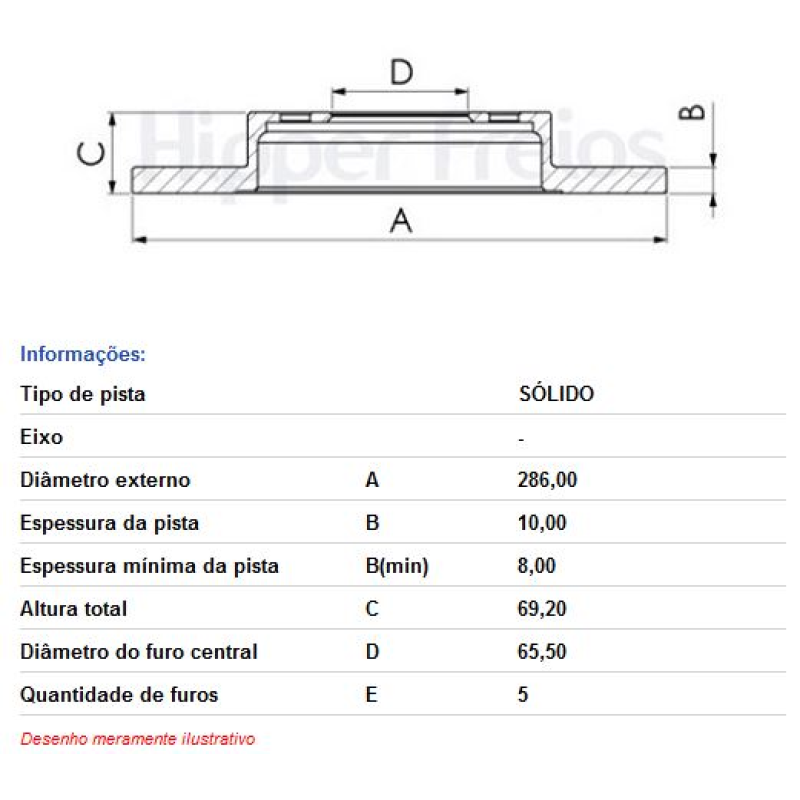 Disco Freio Tras Hf23d Hf