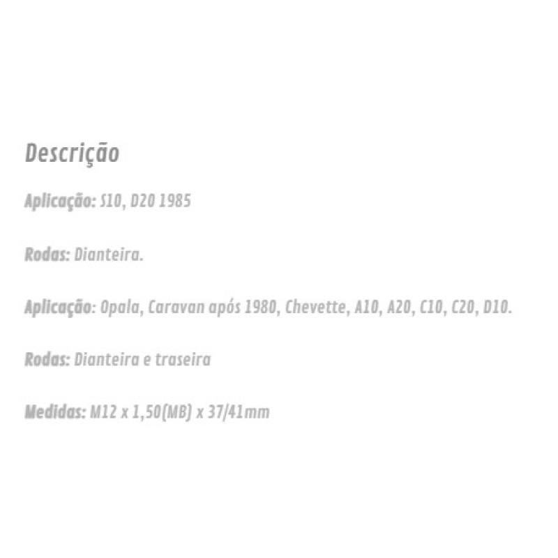 Parafuso Roda Comum Emblemax