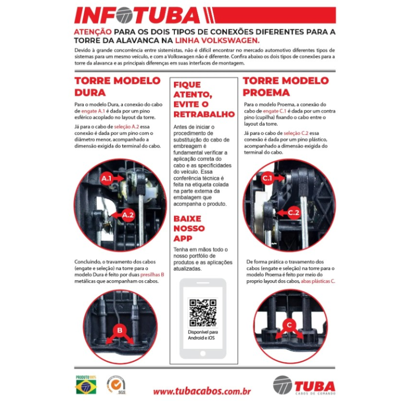 Cabo Comando Cambio Tuba