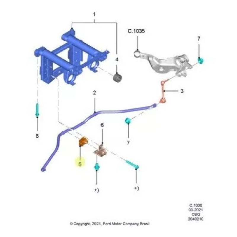 Bucha Barra Estab Tras Ford