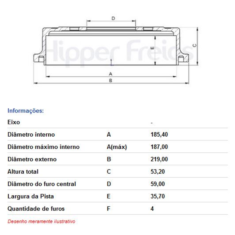 Tambor Freio Hf36 Hf