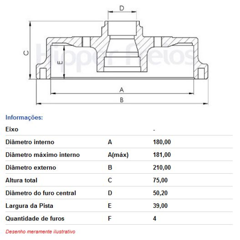 Tambor Freio Hf65 Hf