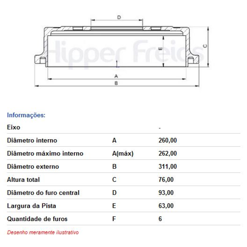 Tambor Freio Hf350 Hf