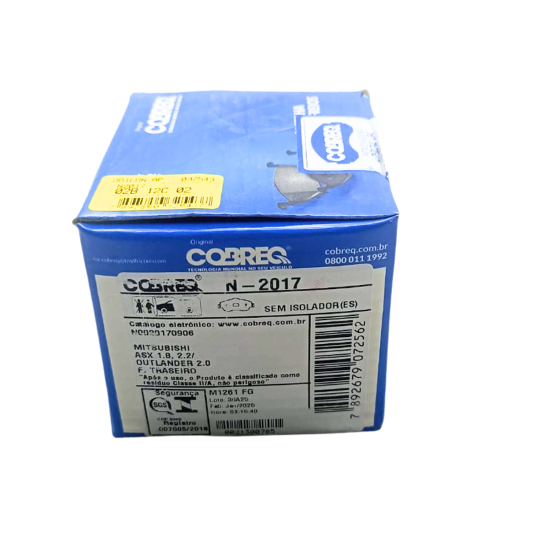 Pastilha Freio Tras Cobreq