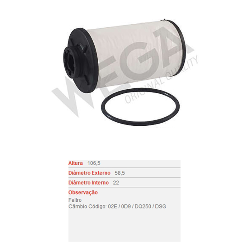 Filtro Oleo Cambio Wega