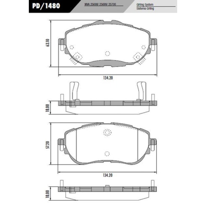 Pastilha Freio Pd1480 Frasle