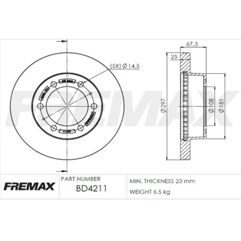 Disco Freio Diant Bd4211 Fremax