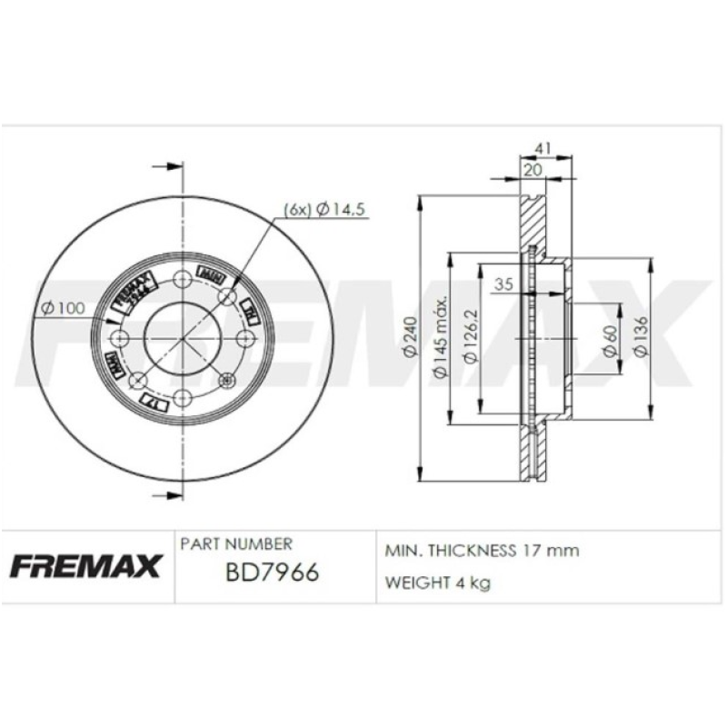 Disco Freio Diant Bd7966 Fremax