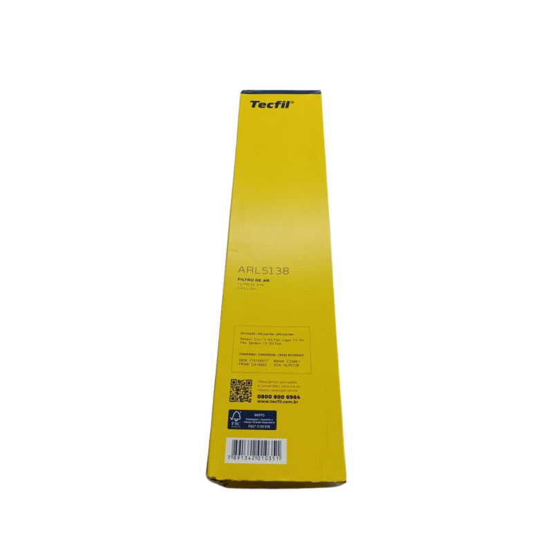 Filtro Ar Arl5138 Tecfil