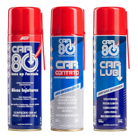 KIT CAR80 DESCARBONIZANTE + LIMPA CONTATO + DESENGRIPANTE