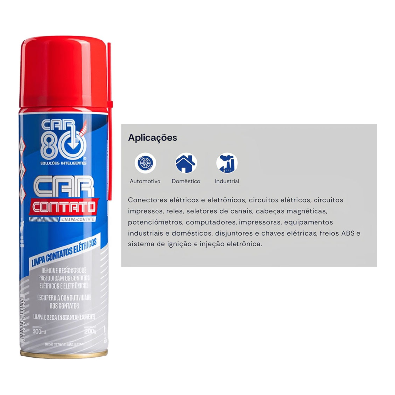 KIT CAR80 DESCARBONIZANTE + LIMPA CONTATO + DESENGRIPANTE